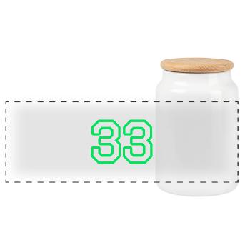33 vert - Boîte à biscuits avec couvercle en bois - blanc - Devant