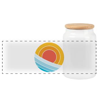 Soleil et mer - Boîte à biscuits avec couvercle en bois - blanc - Devant