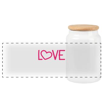 Amour coeur romantique - Boîte à biscuits avec couvercle en bois - blanc - Devant
