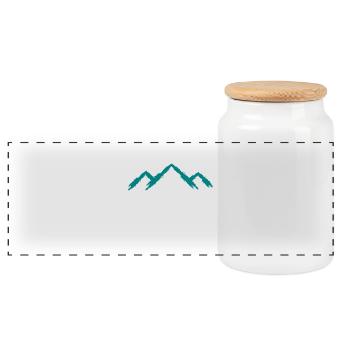 Mountain mountaineering sport mountain running - Panoramic Cookie Jar with Wooden Lid - white - Front