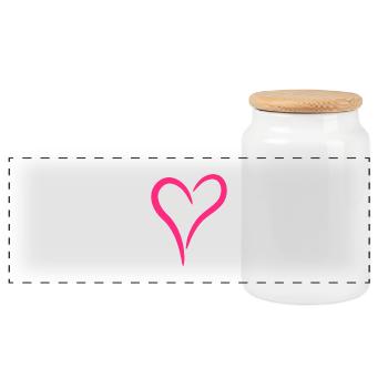 Herz Rosa Liebe Symbol - Panorama Keksdose mit Holzdeckel - Weiß - Vorne