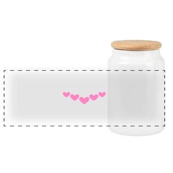 Herz Ornament Linie Symbol Rosa - Panorama Keksdose mit Holzdeckel - Weiß - Vorne