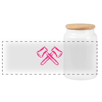 Axt Symbol Gekreuzte Äxte Rosa - Panorama Keksdose mit Holzdeckel - Weiß - Vorne