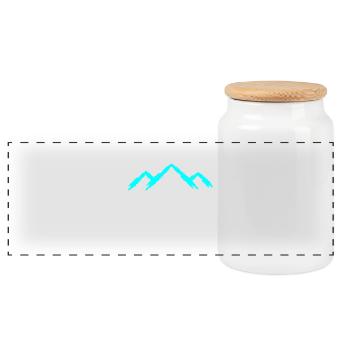 Mountain mountaineering - Panoramic Cookie Jar with Wooden Lid - white - Front