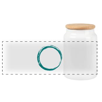 Kreis Symbol Design Bürste Anpassbar - Panorama Keksdose mit Holzdeckel - Weiß - Vorne