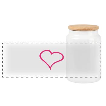 Herz Symbol Liebe Herzchen Rosa - Panorama Keksdose mit Holzdeckel - Weiß - Vorne
