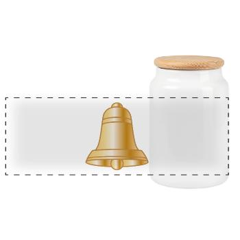 cloche - Boîte à biscuits avec couvercle en bois - blanc - Devant