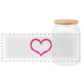Herz Symbol Liebe Herzchen Rosa - Panorama Keksdose mit Holzdeckel - Weiß - Vorne
