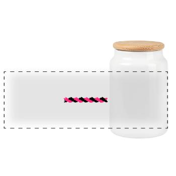 Ornament Linie Seil Rosa Schwarz - Panorama Keksdose mit Holzdeckel - Weiß - Vorne