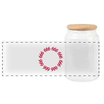 Zahl 666 Böse Symbol Kreis Geschenk - Panorama Keksdose mit Holzdeckel - Weiß - Vorne
