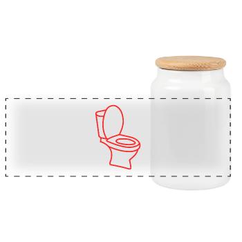 Klo WC Toilette Humor Geschenk - Panorama Keksdose mit Holzdeckel - Weiß - Vorne