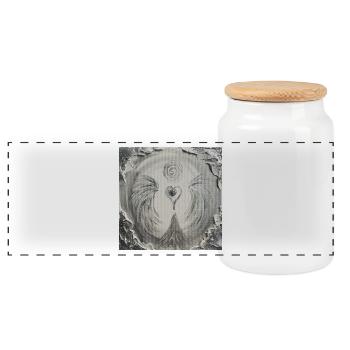 Angel of the Heart of Purification - Panoramic Cookie Jar with Wooden Lid - white - Front