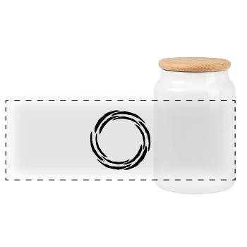 Kreis - Rund - Muster - Symbol - Panorama Keksdose mit Holzdeckel - Weiß - Vorne