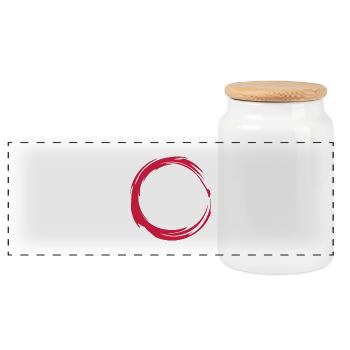 Kreis Design Symbol - Panorama Keksdose mit Holzdeckel - Weiß - Vorne