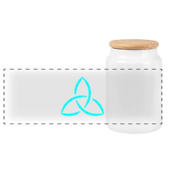 Keltisches Symbol Triquetra Endlos Geschenk - Panorama Keksdose mit Holzdeckel - Weiß - Vorne