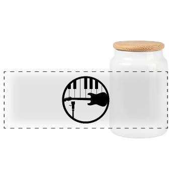 Turntable Piano Guitar Music est une idée de cadeau de vie - Boîte à biscuits avec couvercle en bois - blanc - Devant