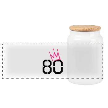 80th birthday - 80 crown - 80 years old - Panoramic Cookie Jar with Wooden Lid - white - Front