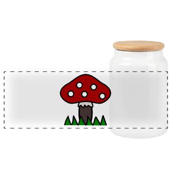 CHAMPIGNON. AUTOMNE. NATURE. ANNIVERSAIRE. FÊTE. - Boîte à biscuits avec couvercle en bois - blanc - Devant