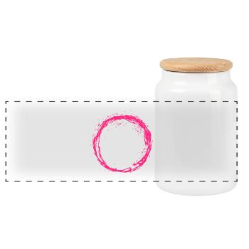 Kreis Rosa - Panorama Keksdose mit Holzdeckel - Weiß - Vorne