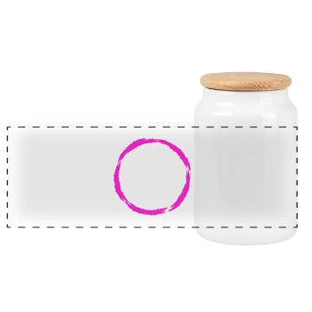 Symbole de cercle Forme de cercle Nouvelle variante - Boîte à biscuits avec couvercle en bois - blanc - Devant