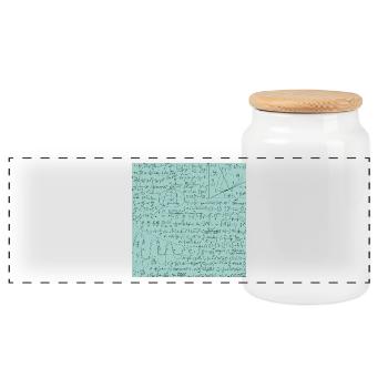 Mathe-Gleichung-Muster, Mathe Formel-Liebhaber-Geschenk - Panorama Keksdose mit Holzdeckel - Weiß - Vorne