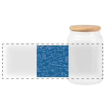 Mathe-Gleichung-Muster, quadratische Formel Mathe Geschenk - Panorama Keksdose mit Holzdeckel - Weiß - Vorne