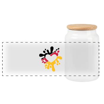 Germany love - Panoramic Cookie Jar with Wooden Lid - white - Front