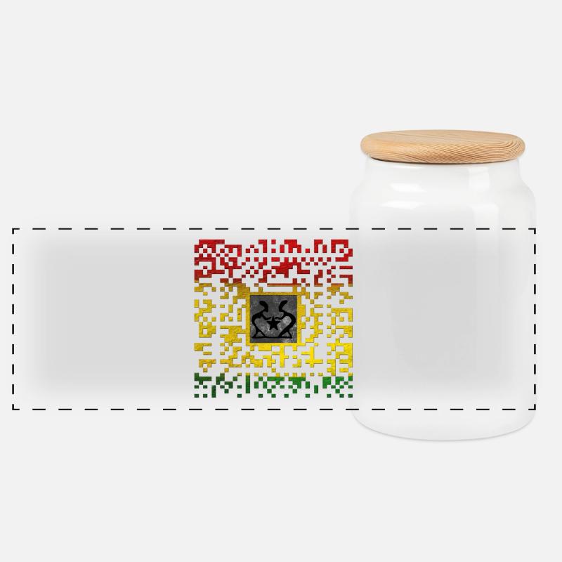Reggae Code - Panorama Keksdose mit Holzdeckel - Weiß