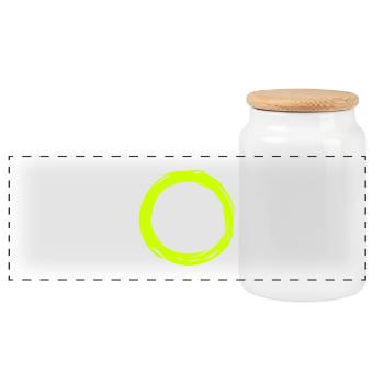 circle - Panoramic Cookie Jar with Wooden Lid - white - Front