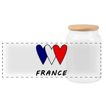 FOOTBALL. SPORT. FRANCE. CHAMPION. COEUR - Boîte à biscuits avec couvercle en bois - blanc - Devant