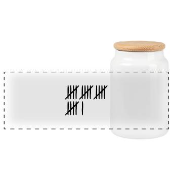21st birthday tally sheet 21 years old - Panoramic Cookie Jar with Wooden Lid - white - Front
