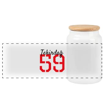 Tekirdag 59 Türkei - Panorama Keksdose mit Holzdeckel - Weiß - Vorne
