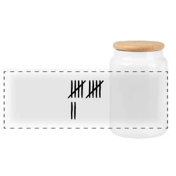 12 birthday tally sheet 12 years old - Panoramic Cookie Jar with Wooden Lid - white - Front