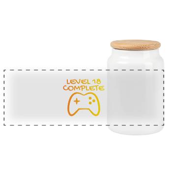 18ème anniversaire - Gamer 18 - 18 ans Cadeau - Boîte à biscuits avec couvercle en bois - blanc - Devant