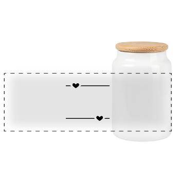 Ligne Cœur Noir - Boîte à biscuits avec couvercle en bois - blanc - Devant