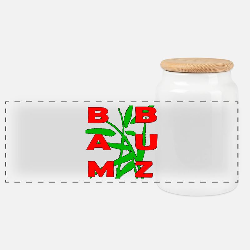 Bambuz merch - Panorama Keksdose mit Holzdeckel - Weiß