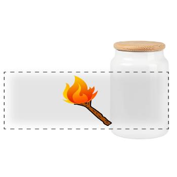 Stock Emote - Panorama Keksdose mit Holzdeckel - Weiß - Vorne