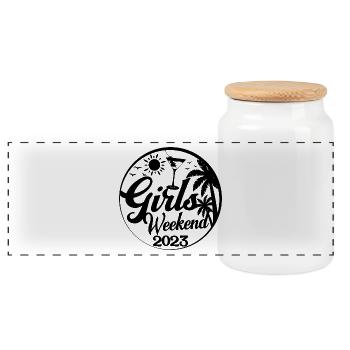 Girls Weekend 2023 Cool Girls Party Trip Vacances - Boîte à biscuits avec couvercle en bois - blanc - Devant