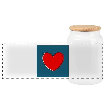Cadeau Heart Red pour la Saint-Valentin - Boîte à biscuits avec couvercle en bois - blanc - Devant