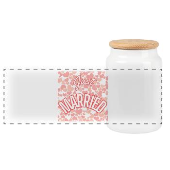 VALENTINSTAG, JUNGGESELLINNENABSCHIED, ICH LIEBE DICH, ICH LIEBE DICH, LIEBE - Panorama Keksdose mit Holzdeckel - Weiß - Vorne