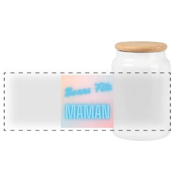 MAMAN. FÊTE DES MÈRES. BONNE FÊTE MAMAN. JE T'AIME - Boîte à biscuits avec couvercle en bois - blanc - Devant