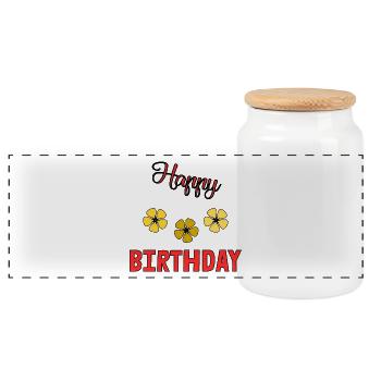 ALLES GUTE ZUM GEBURTSTAG!. ALLES GUTE ZUM GEBURTSTAG!. JAHRESTAG. - Panorama Keksdose mit Holzdeckel - Weiß - Vorne