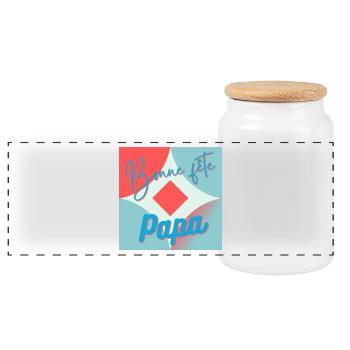 PAPA. FÊTE DES PÈRES. BONNE FÊTE PAPA. BONNE FÊTE - Boîte à biscuits avec couvercle en bois - blanc - Devant