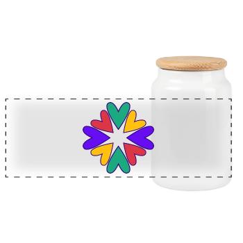 MOM. MOTHER's DAY. HAPPY MOTHER'S DAY. I LOVE YOU - Panoramic Cookie Jar with Wooden Lid - white - Front