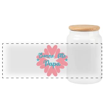 FÊTE DES PÈRES. BONNE FÊTE PAPA. PAPA. BONNE FÊTE - Boîte à biscuits avec couvercle en bois - blanc - Devant