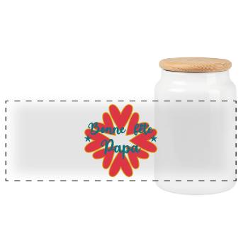 PAPA. FÊTE DES PÈRES. BONNE FÊTE PAPA. BONNE FÊTE - Boîte à biscuits avec couvercle en bois - blanc - Devant