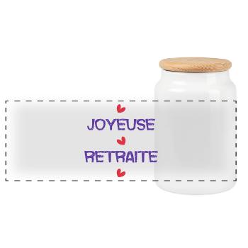 RETRAITE. RETRAITE. RETRAITEE. SENIOR. MAMIE. PAPY - Boîte à biscuits avec couvercle en bois - blanc - Devant