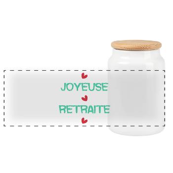 RETRAITE. RETRAITE. RETRAITEE. SENIOR. MAMIE. PAPY - Boîte à biscuits avec couvercle en bois - blanc - Devant