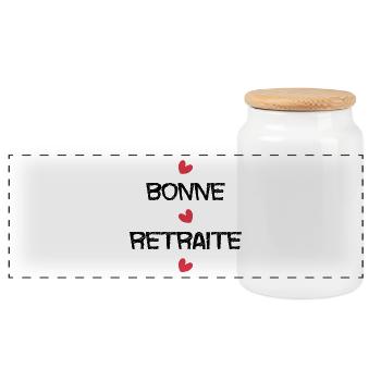 RETRAITE. RETRAITE. RETRAITEE. SENIOR. MAMIE. PAPY - Boîte à biscuits avec couvercle en bois - blanc - Devant