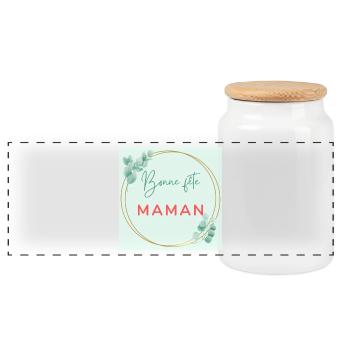 FÊTE DES MÈRES. BONNE FÊTE MAMAN. MAMAN. FÊTE - Boîte à biscuits avec couvercle en bois - blanc - Devant